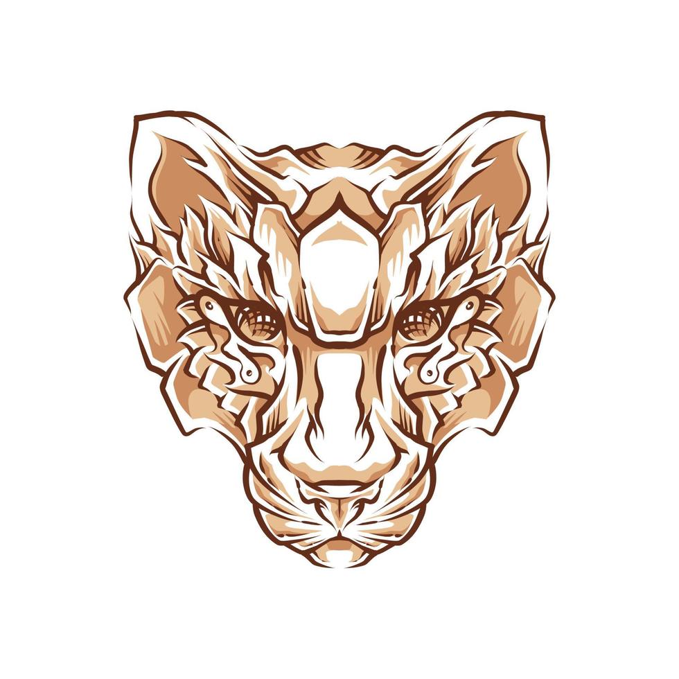 tiger head illustration vector