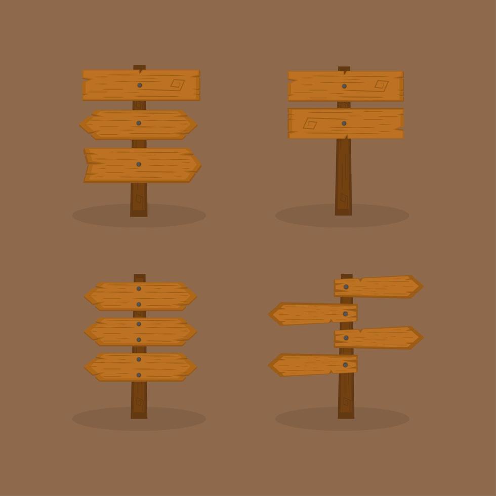 wooden signs set vector