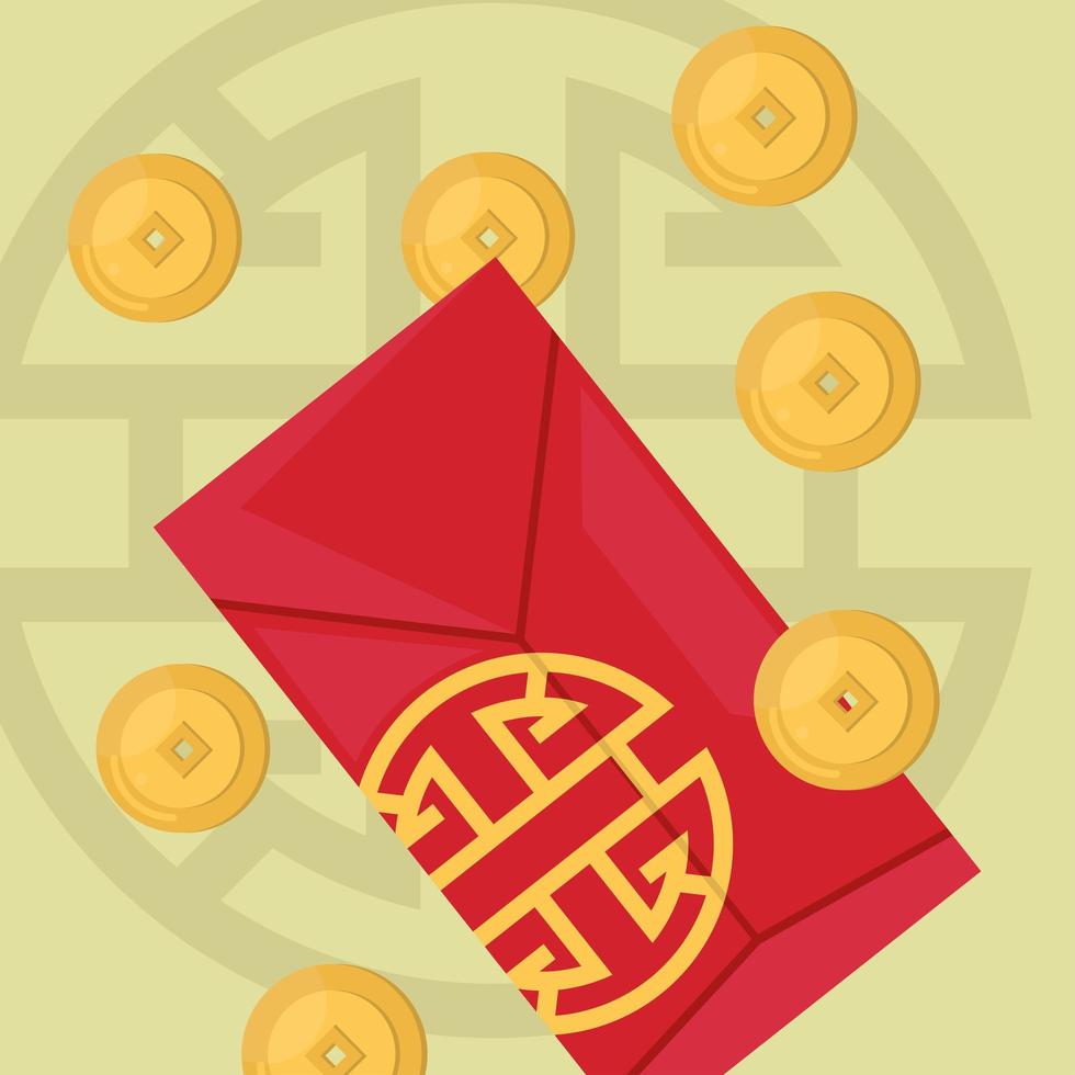 chinese gold coins vector