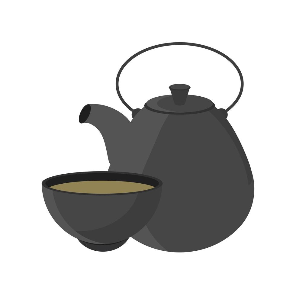 teapot and cup vector