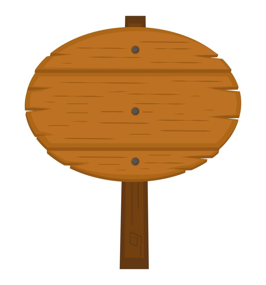 round wooden sign vector