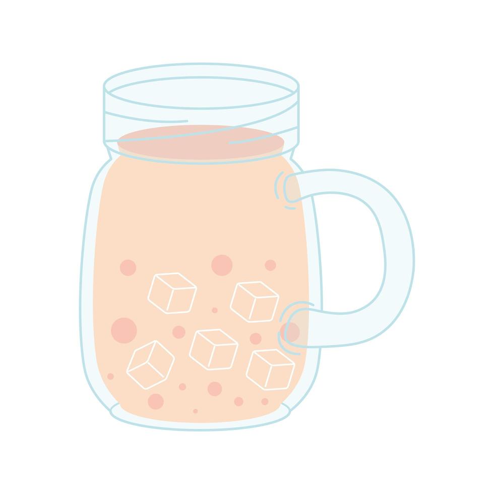 smoothie in glass jar vector