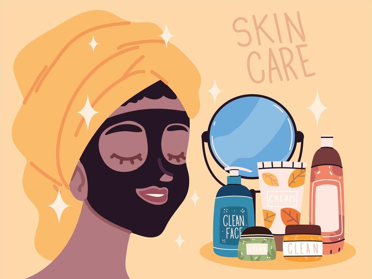 woman skin care vector
