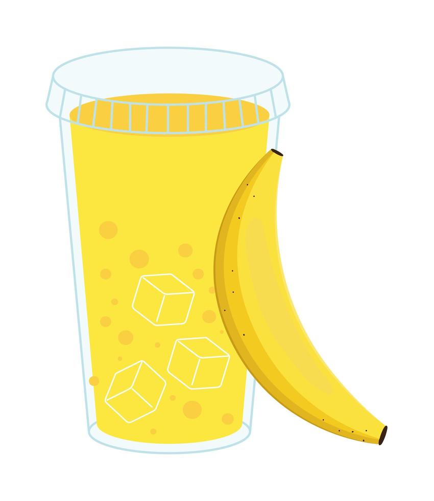 batido de plátano fruta vector