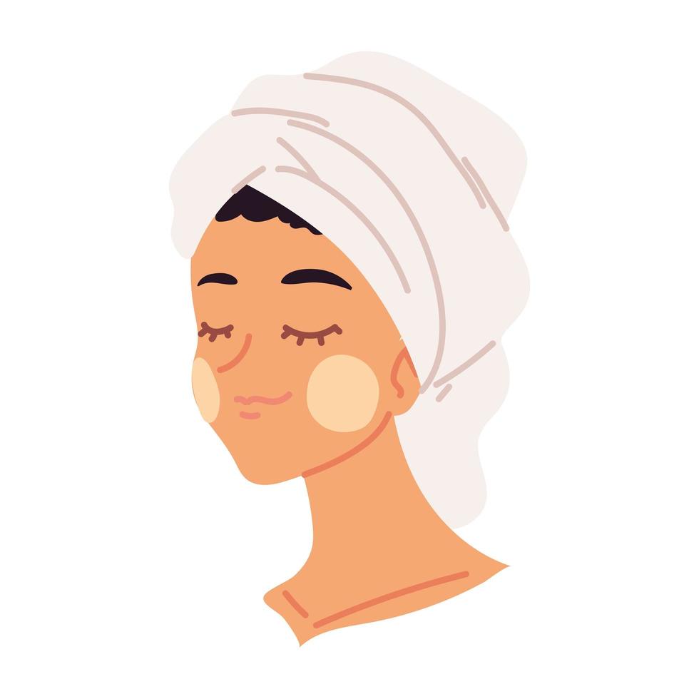 girl applying moisturizing cream vector