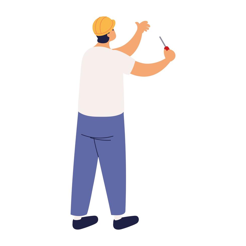 repairman with screwdriver vector