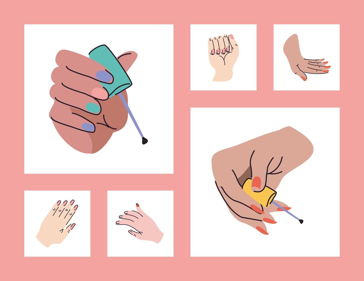 icons manicure hands vector