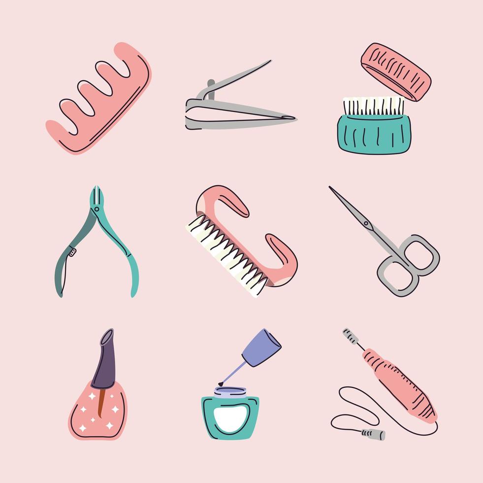 icons manicure tools vector