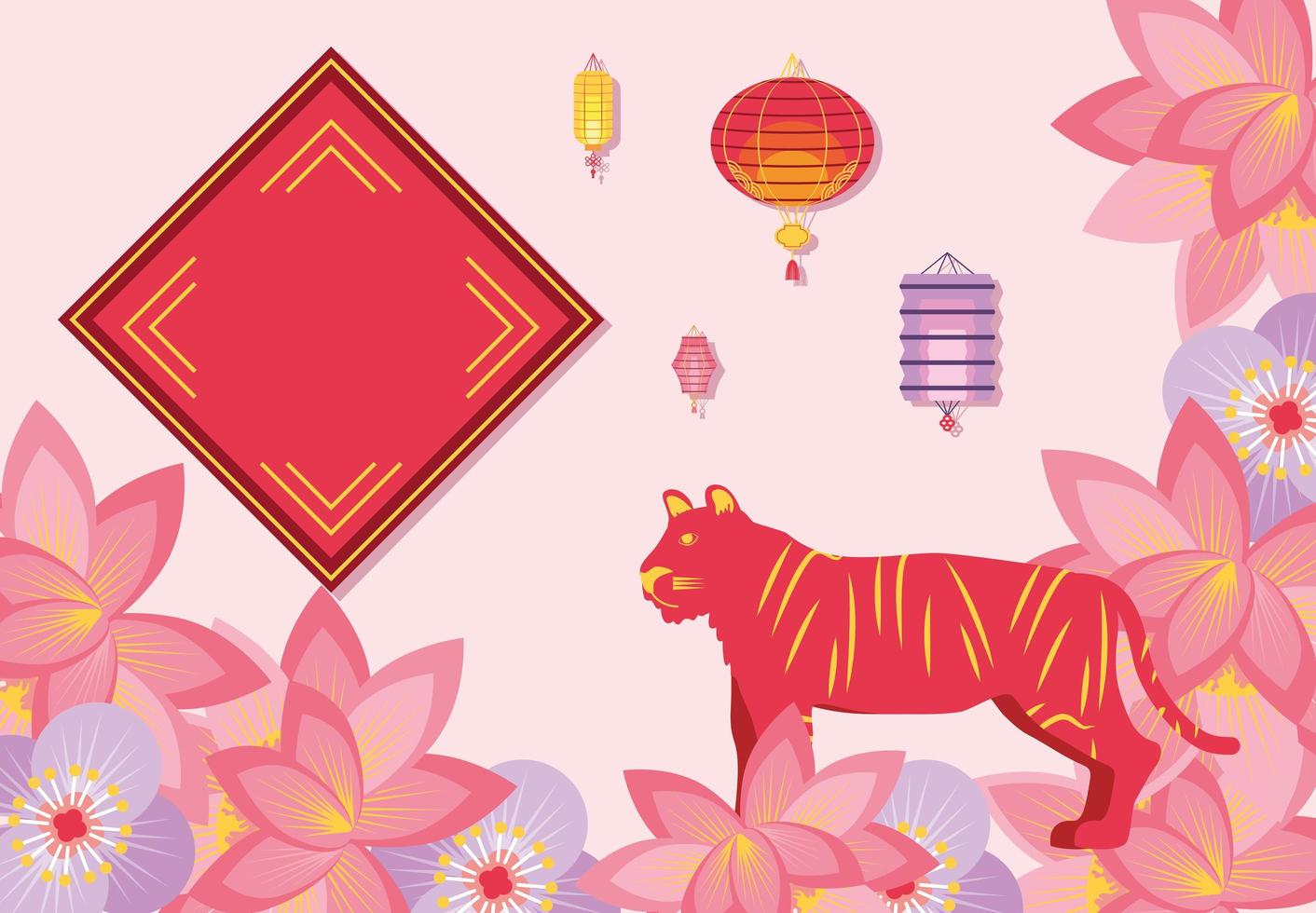 año nuevo chino del tigre vector