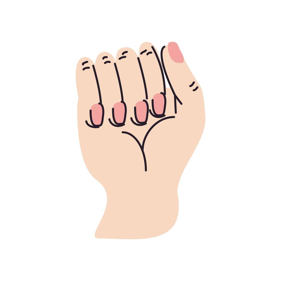 fingers with nail polish vector
