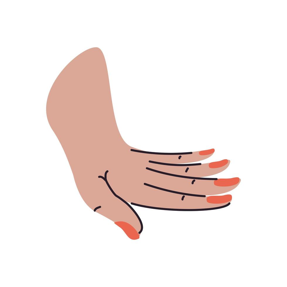 hand showing manicure vector