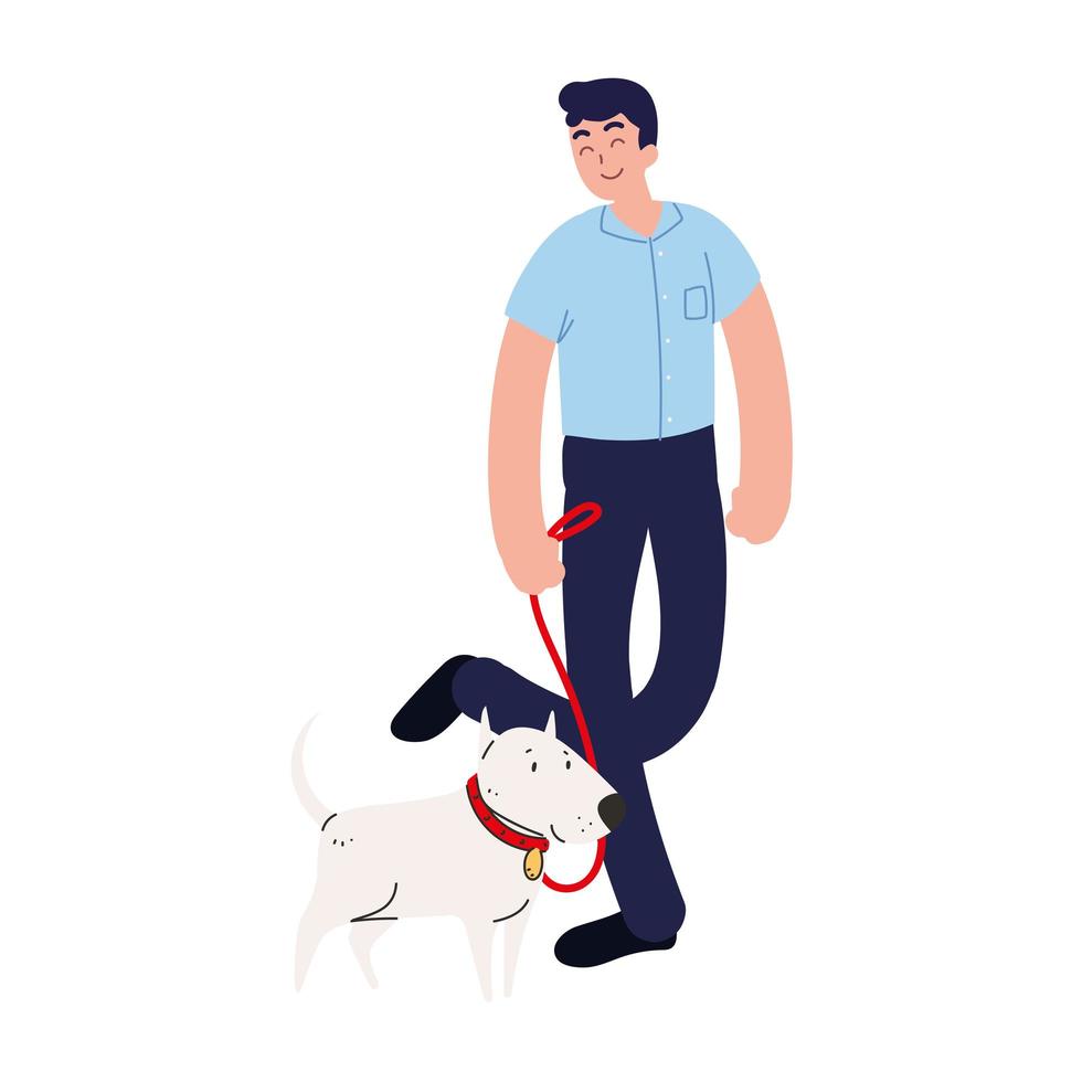 man walking with a dog vector