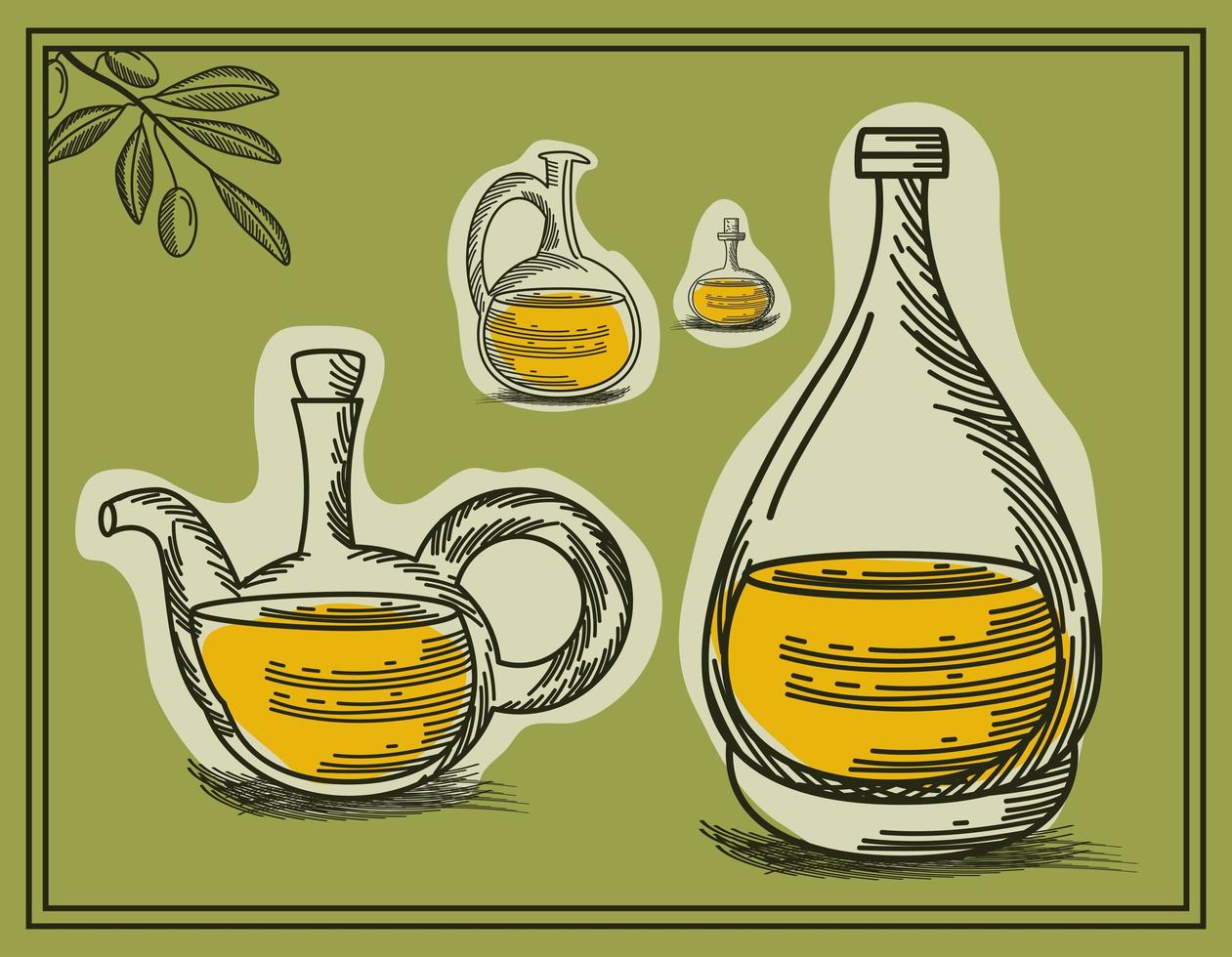 different olive oil vector