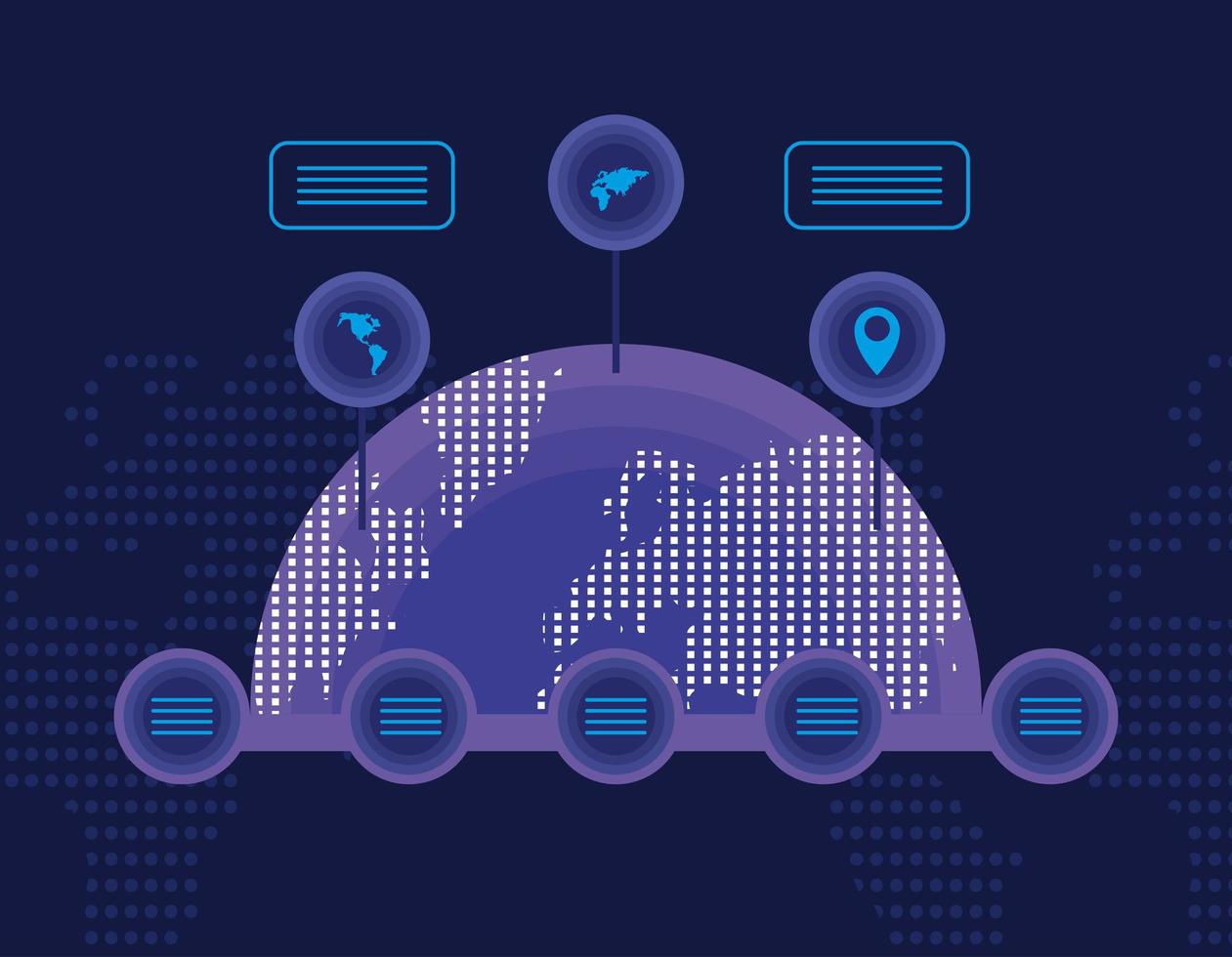 world planet infographic vector