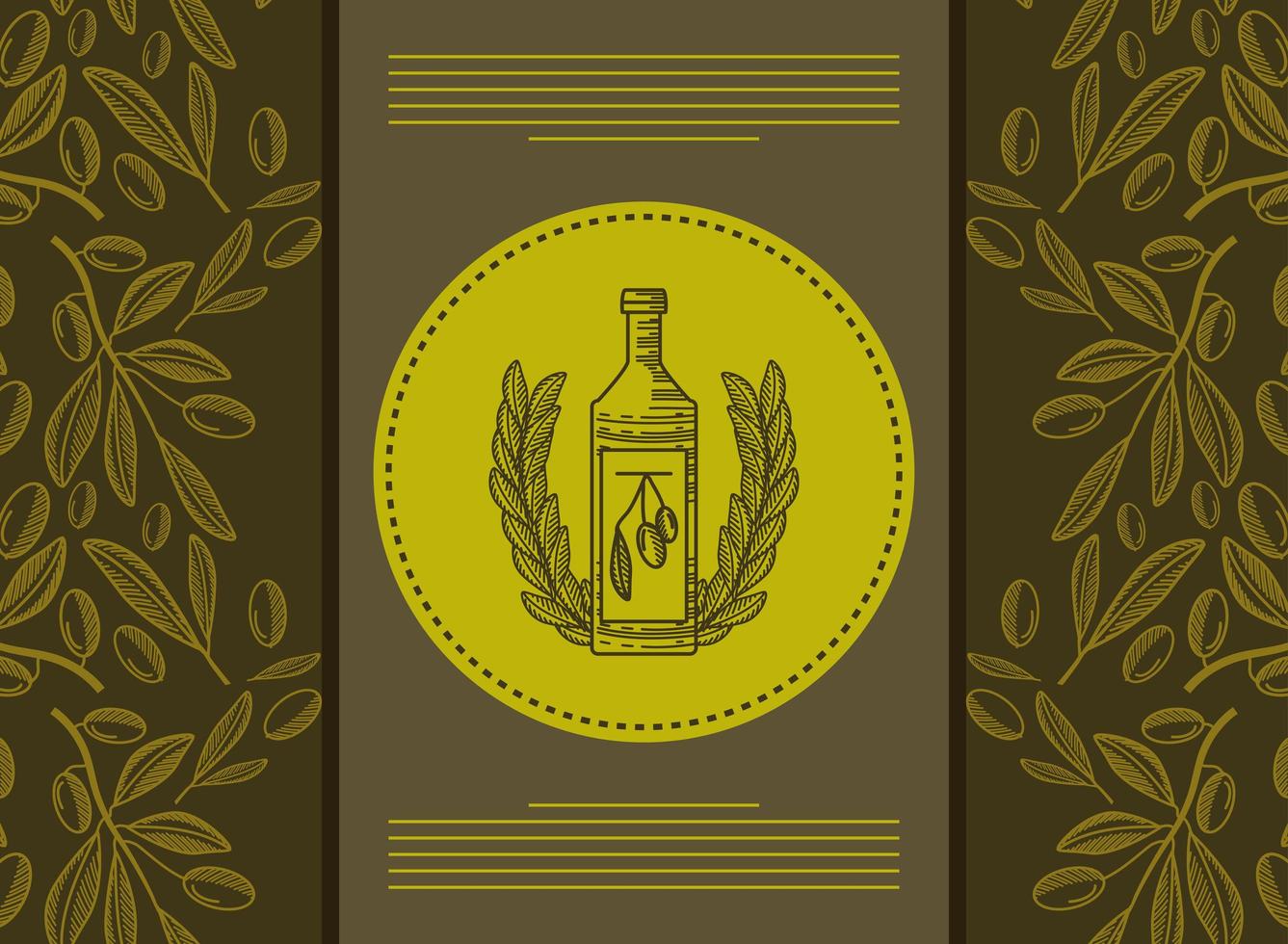 olive oil bottle emblem vector