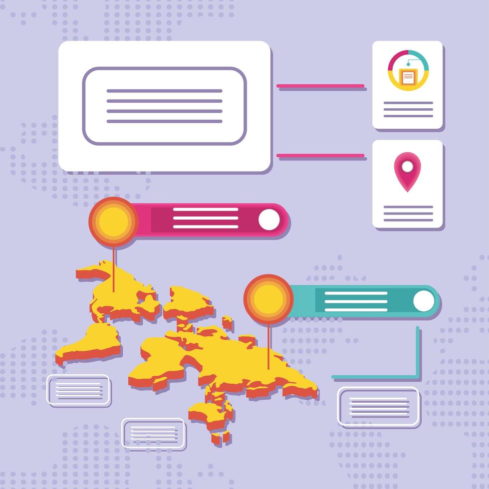 world map and information vector