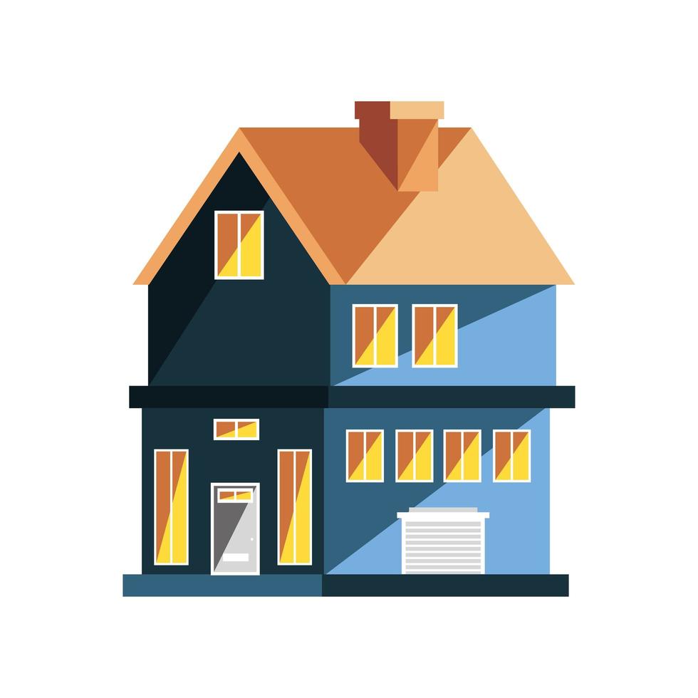 two storey house vector