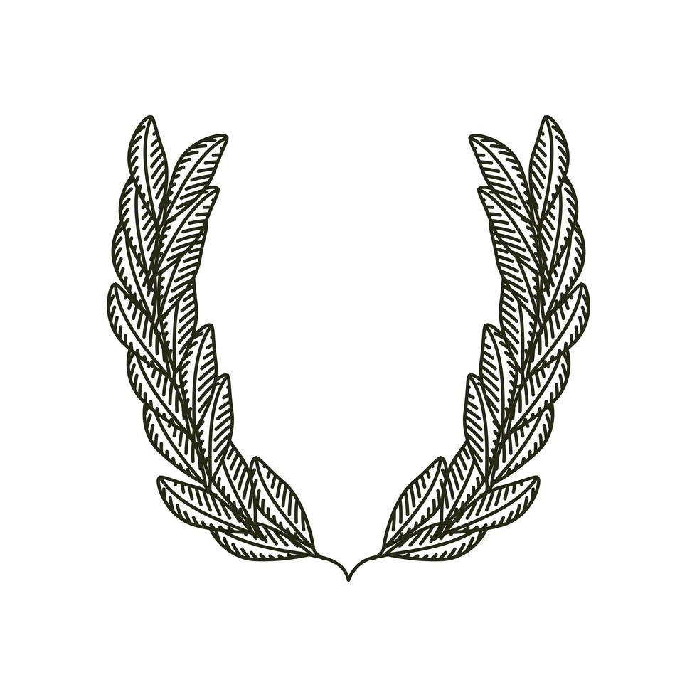 laurel wreath engraving vector