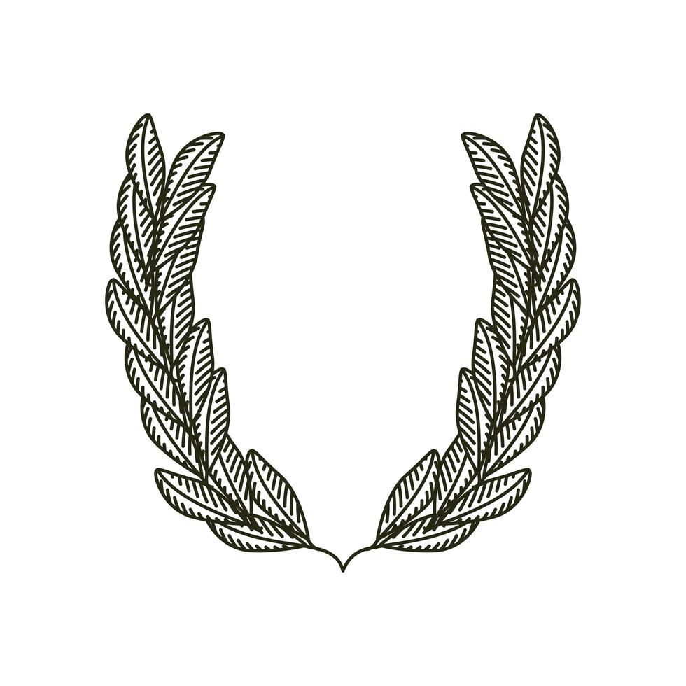 laurel wreath engraving vector