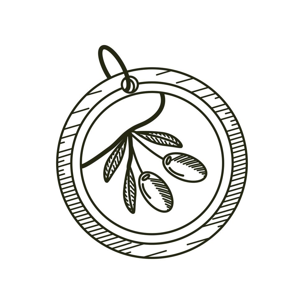 round tag olive vector