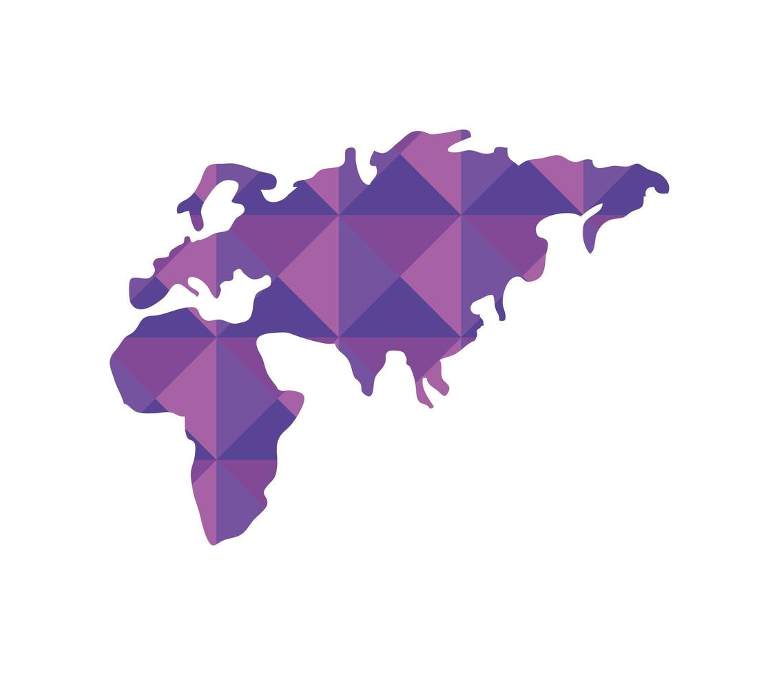 polygonal abstract world map vector