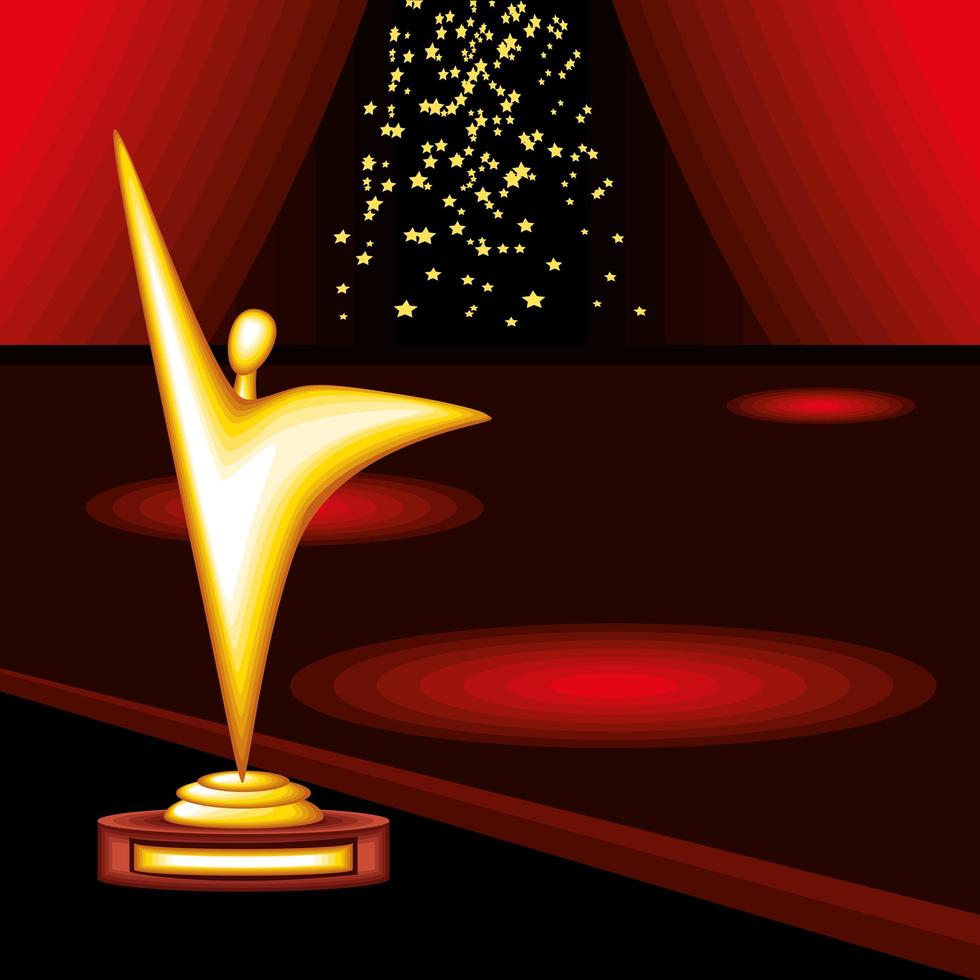 premio de oro en el escenario vector