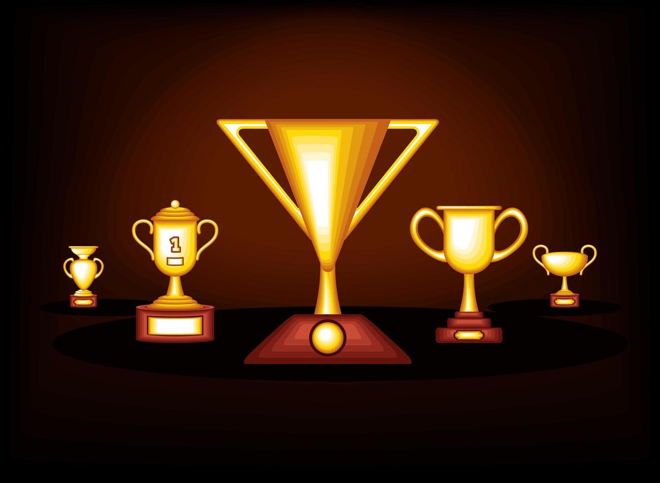 collection awards trophy vector