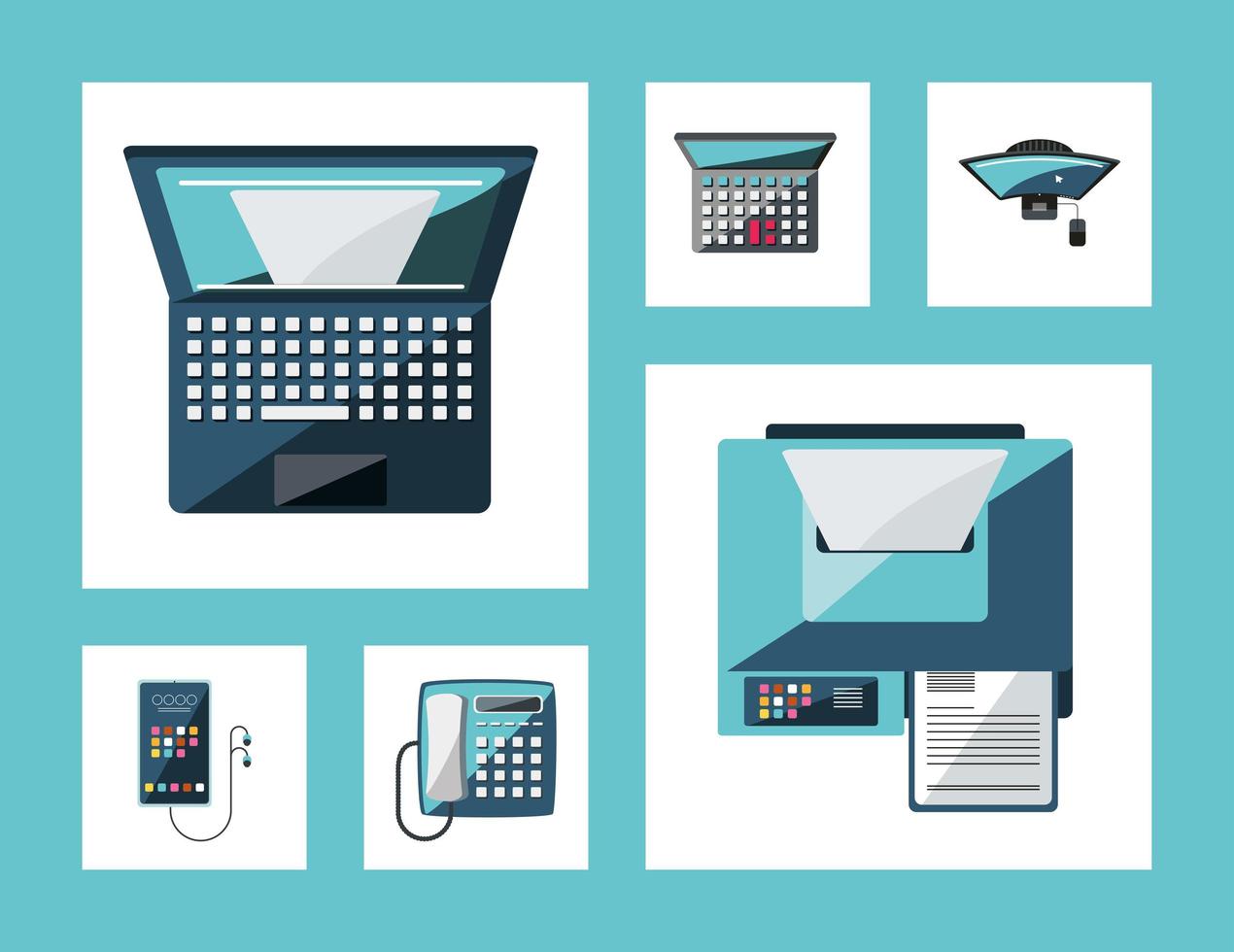 icons office devices vector