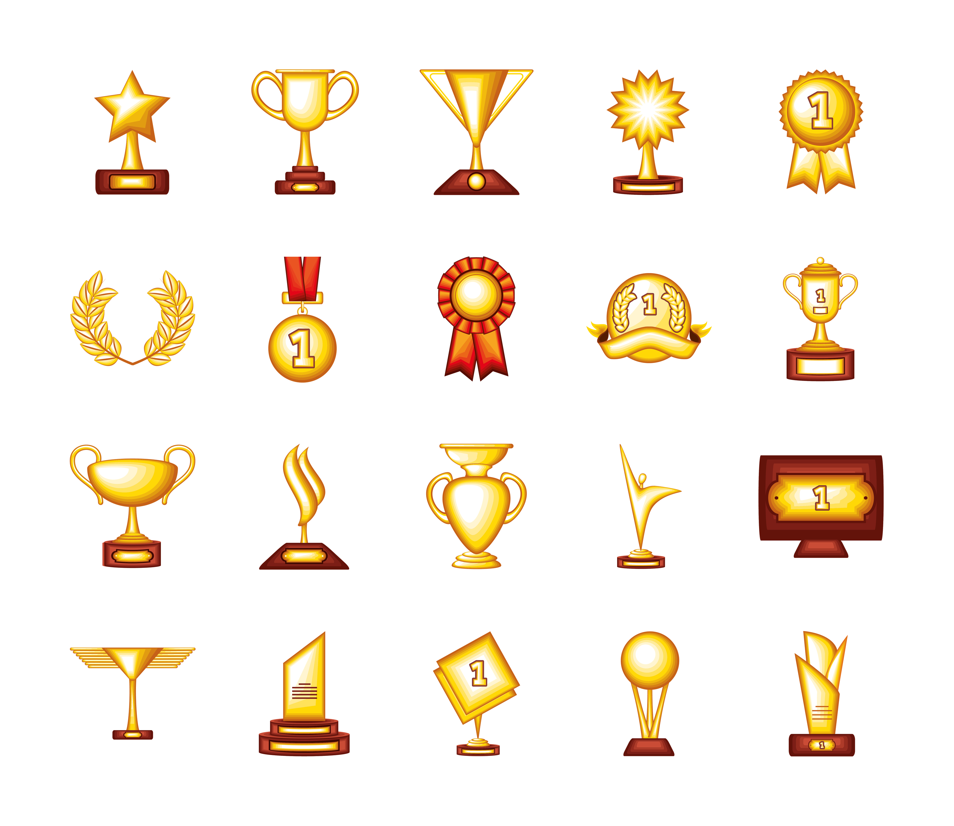 gold awards, vector set 4817203 Vector Art at Vecteezy