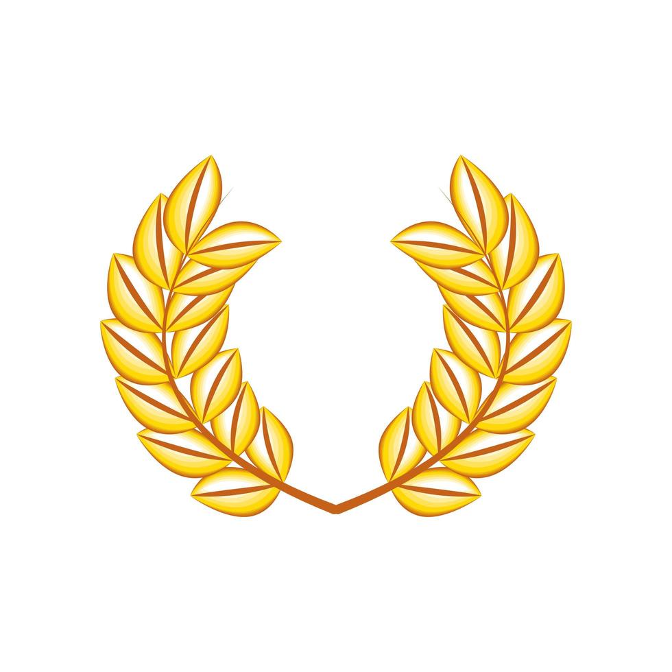 golden laurel emblem vector