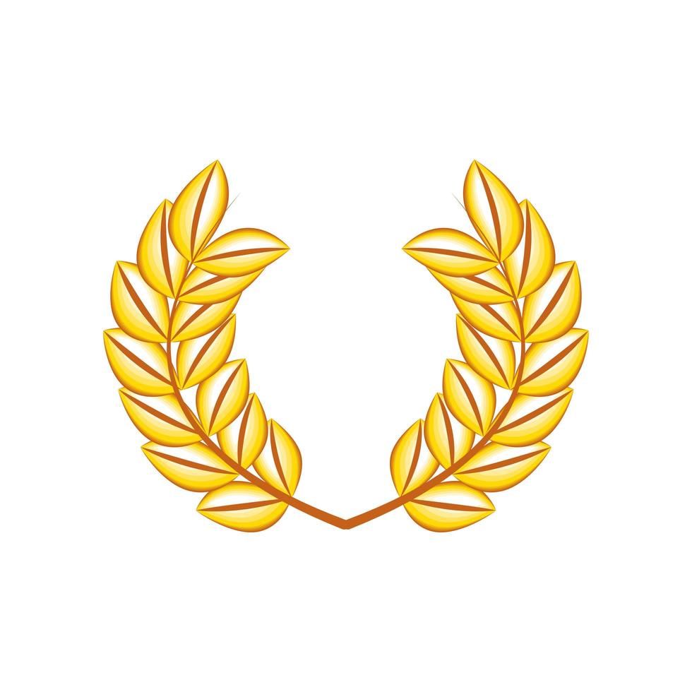 golden laurel emblem vector