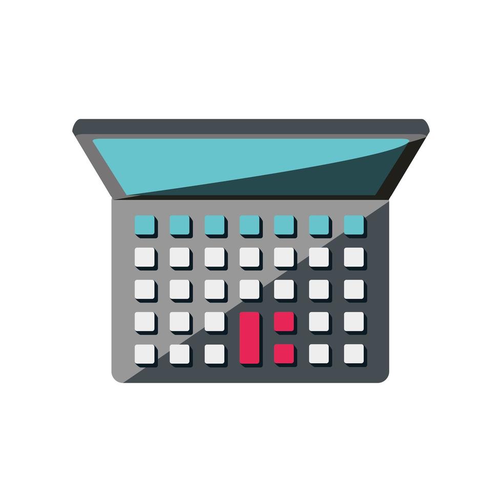 top view a calculator vector