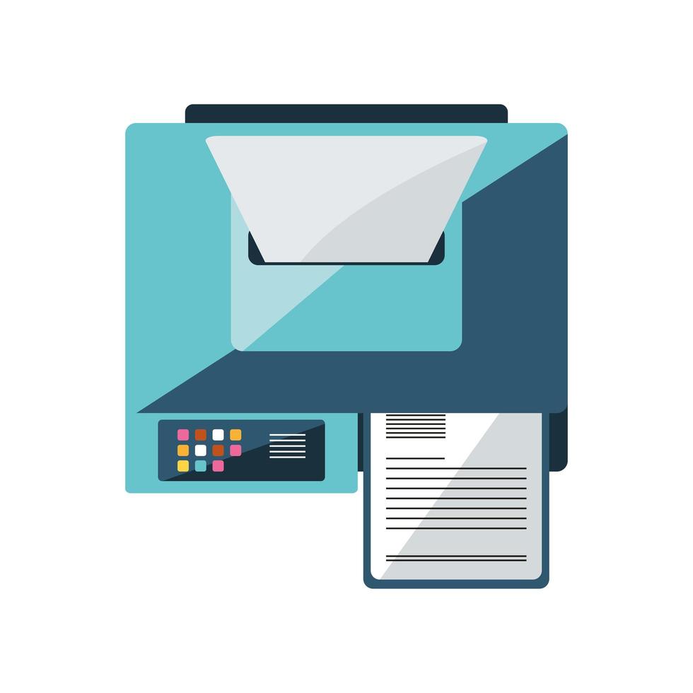 office printer with paper vector