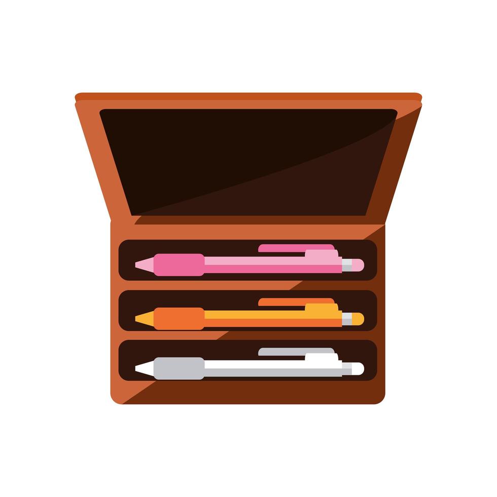 pencil case supplies vector