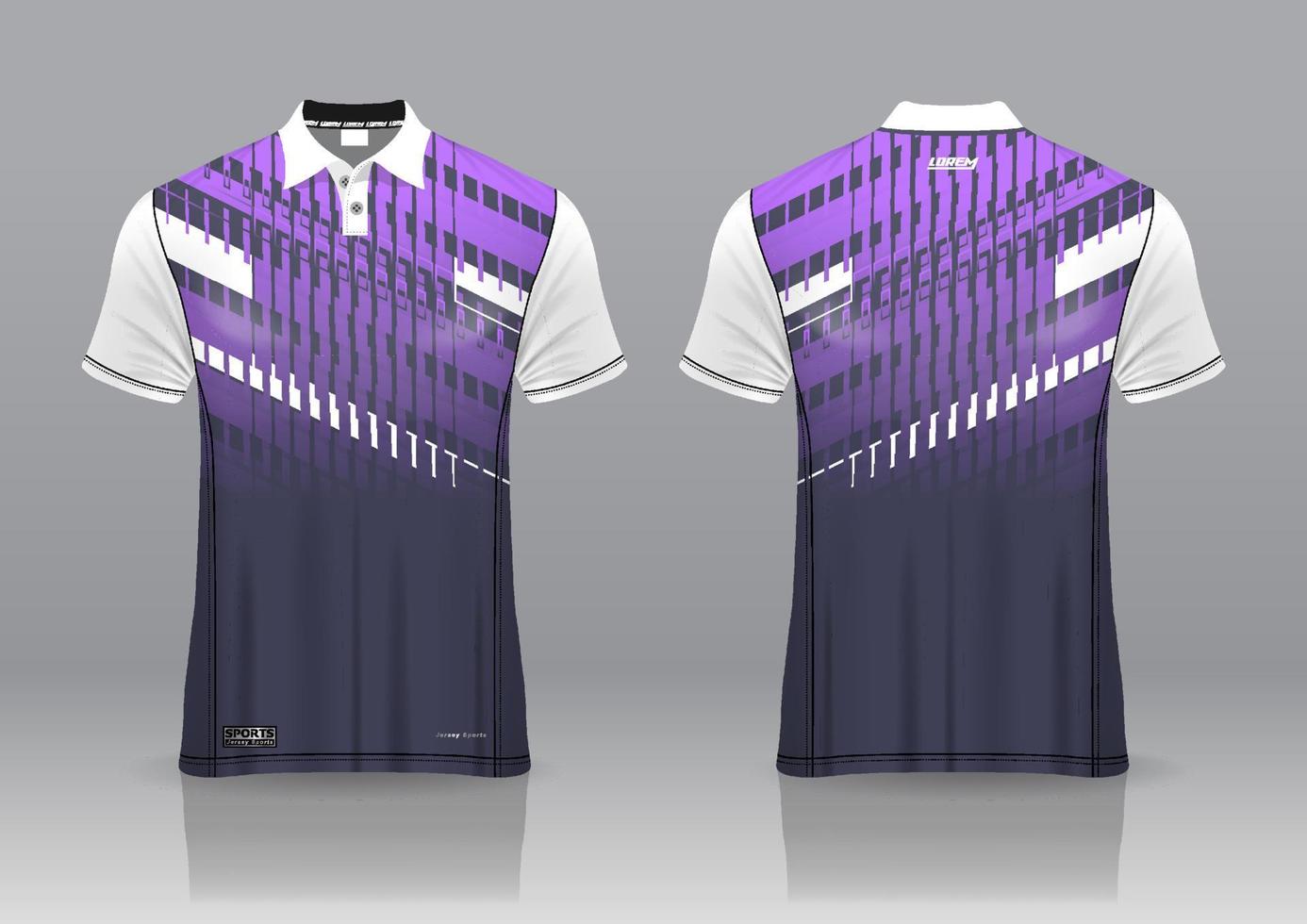 Diseño de uniforme de camisa de polo, se puede utilizar para bádminton, golf en la vista frontal, vista posterior. vector de maqueta de jersey, diseño premium muy simple y fácil de personalizar