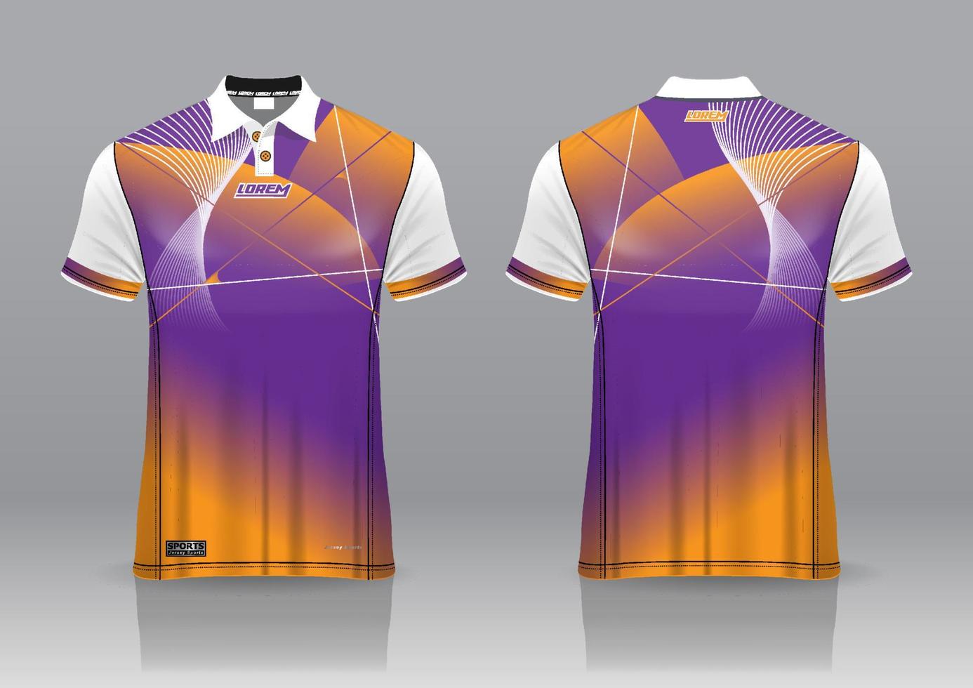 Diseño de uniforme de camisa de polo, se puede utilizar para bádminton, golf en la vista frontal, vista posterior. vector de maqueta de jersey, diseño premium muy simple y fácil de personalizar