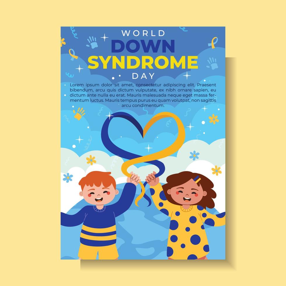 World Down Syndrome Day Poster Template vector