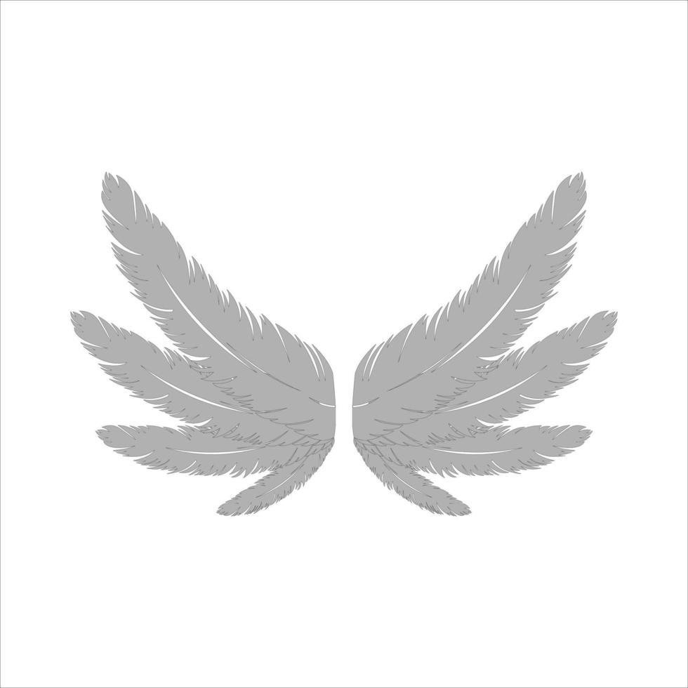 left and right wing vector with feathers