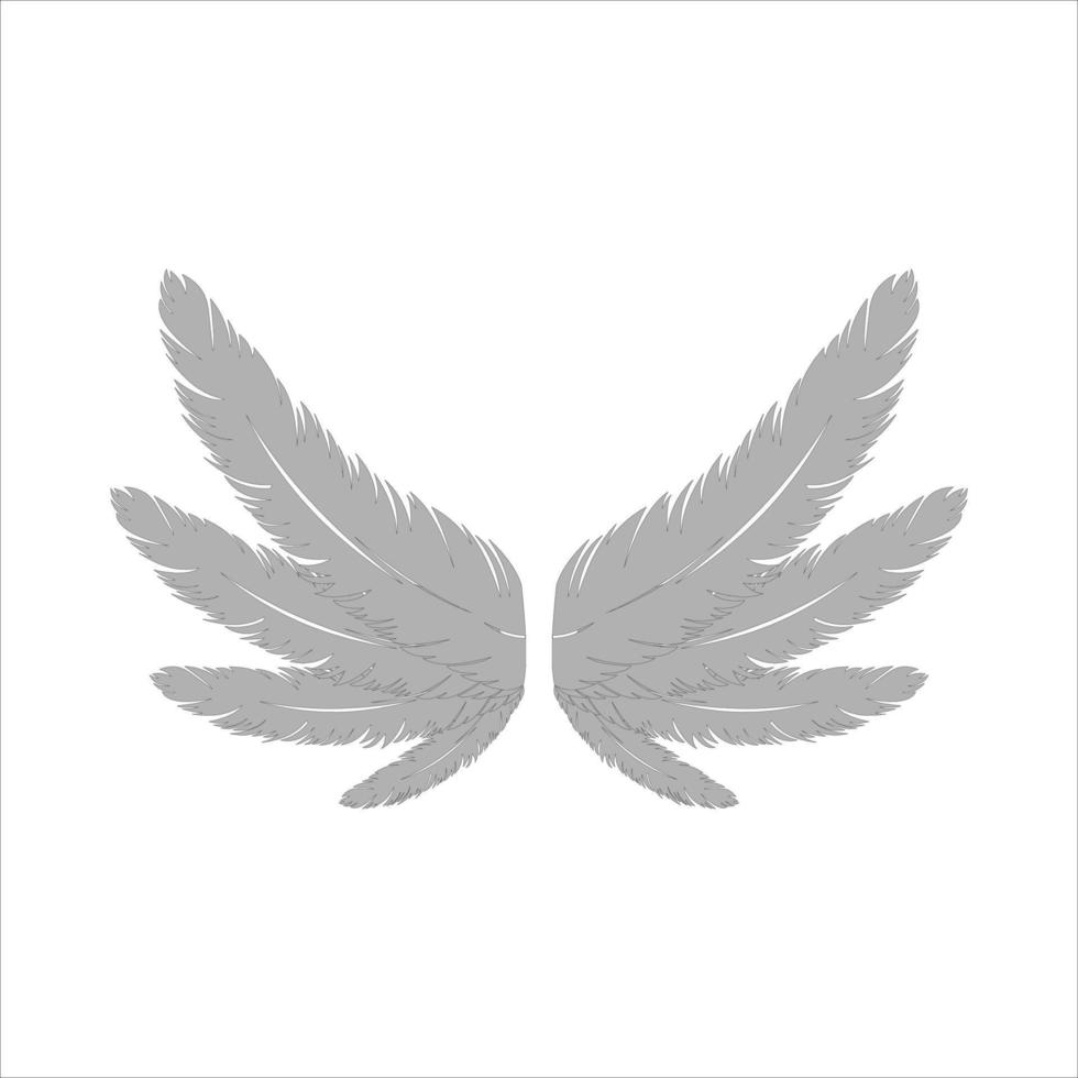 left and right wing vector with feathers