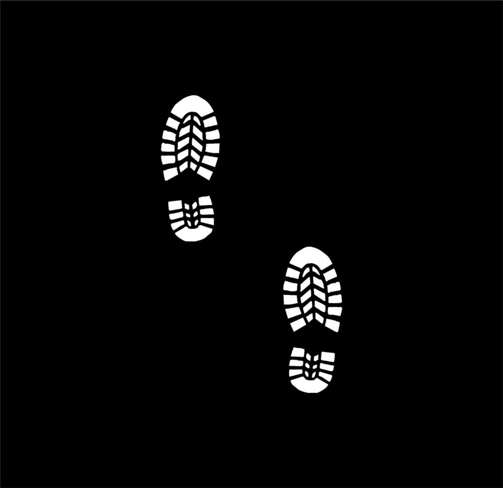 vector adult male footprints in the dark