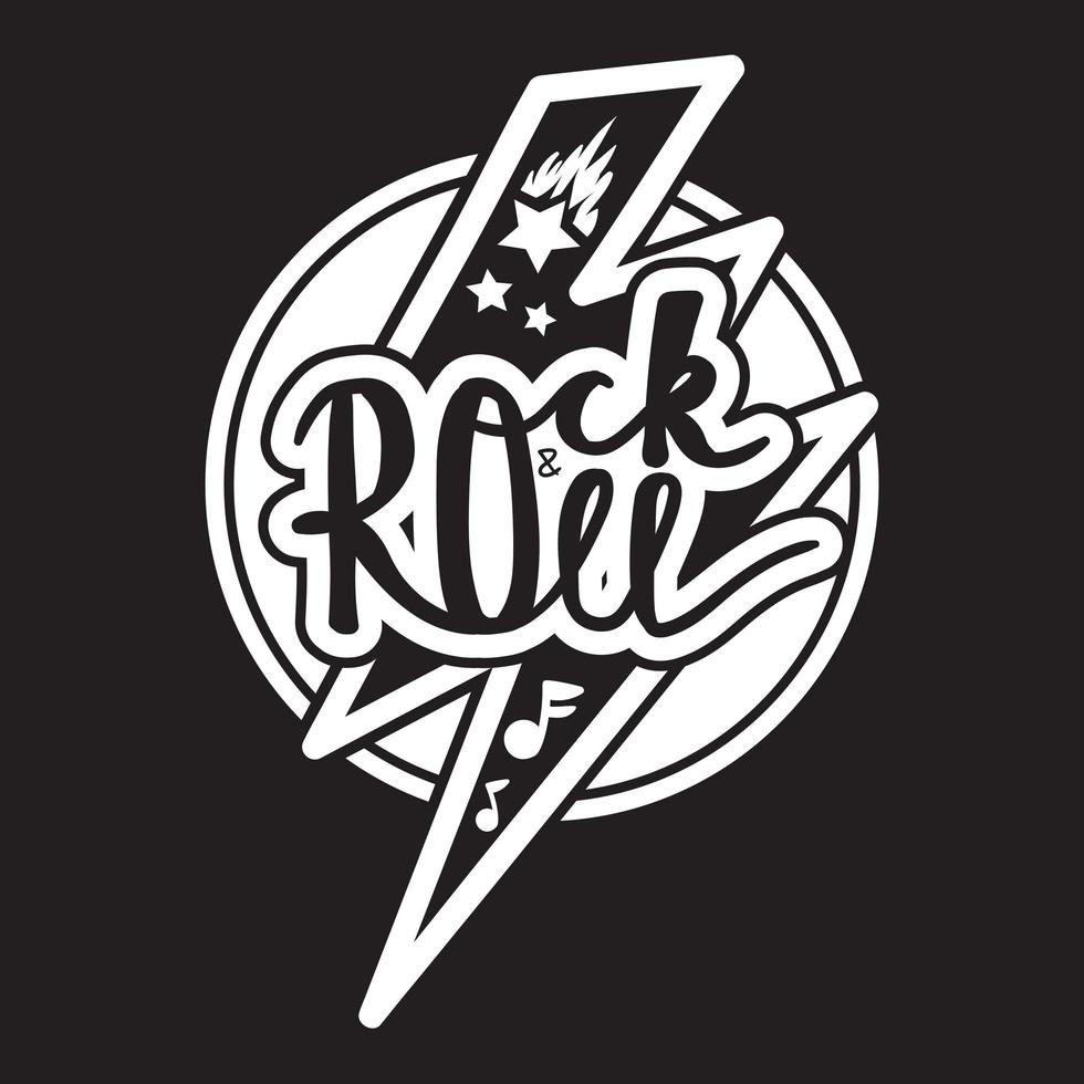 Rock and Roll Lettering vector