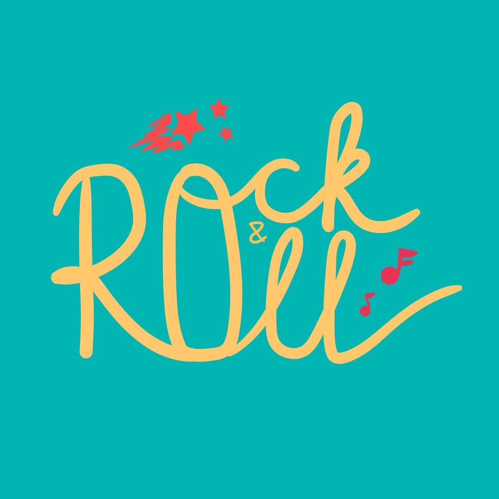 Rock and Roll Lettering vector