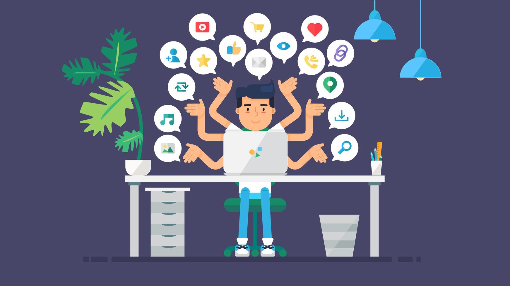 Web Virtual Socail Networks vector