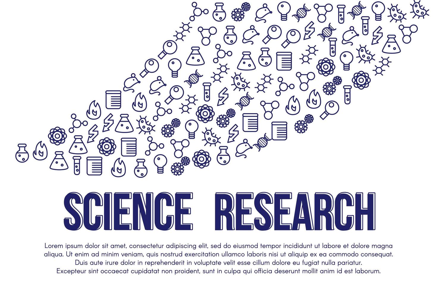 Laboratory test, research banner vector template