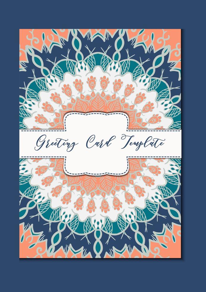 Mandala oriental template card vector