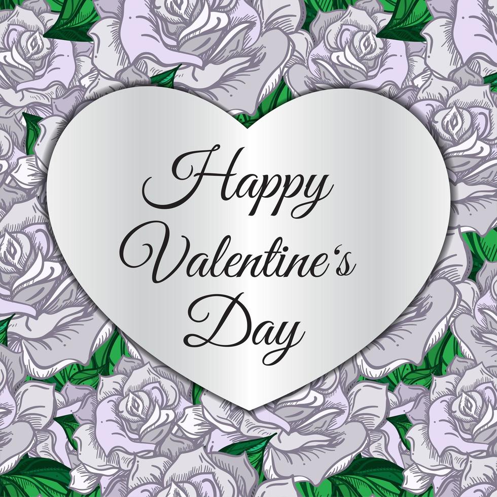 Happy Valentine's Day calligraphy laser cut illustration vector