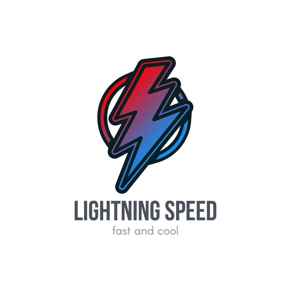 Thunder cartoon gradient illustration vector