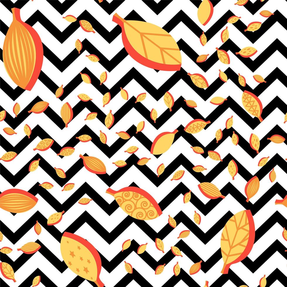 Leaves Fall Seamless Pattern vector