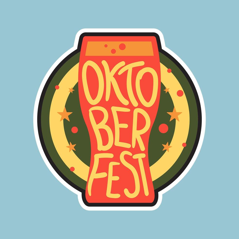 Oktoberfest Lettering Badge vector