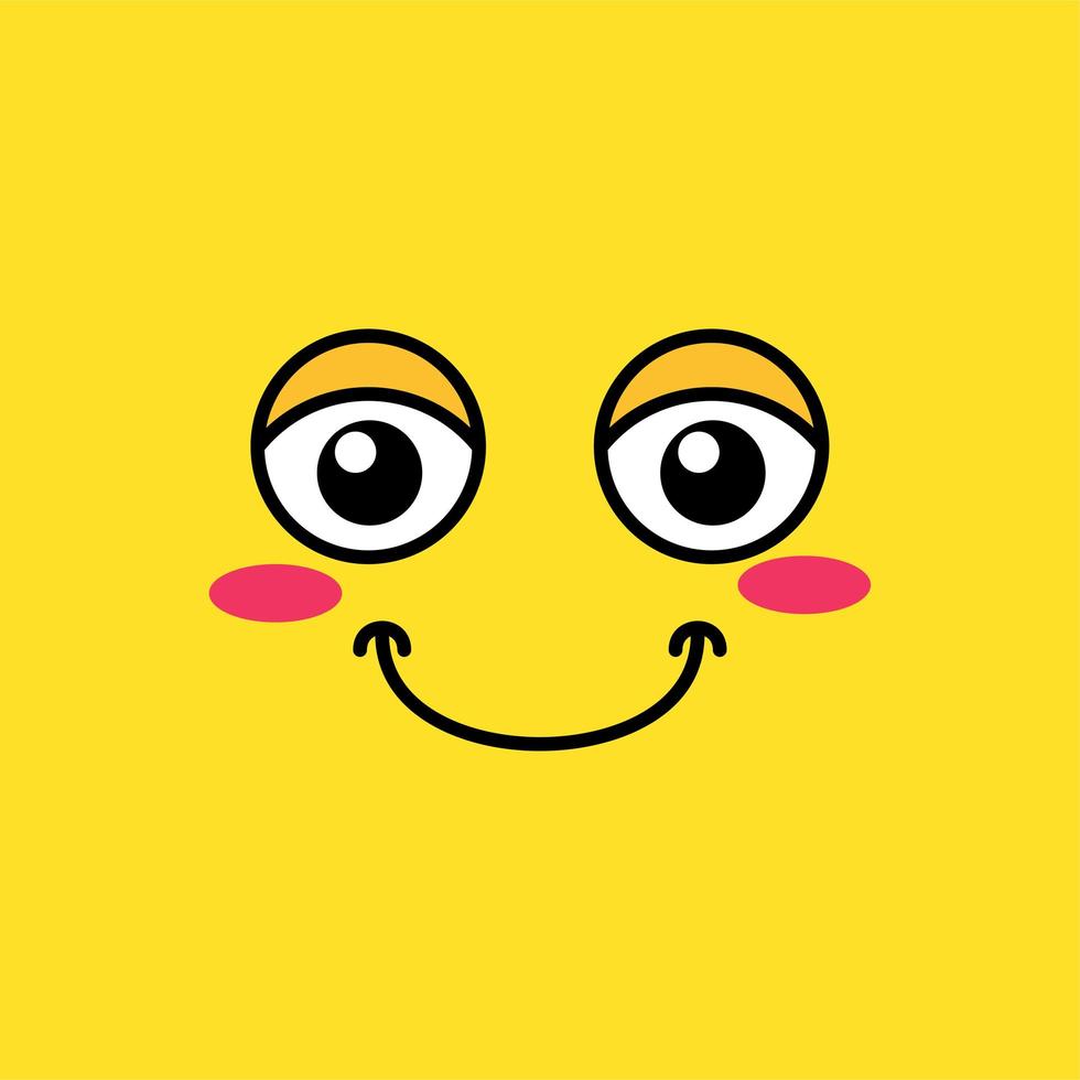 Ilustración de vector de emoji tímido sonriente